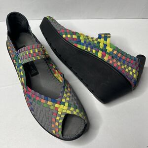 Steven by Steve Madden Brynn Multi Color Open Toe Wedge Shoes Women’s Size 8.5